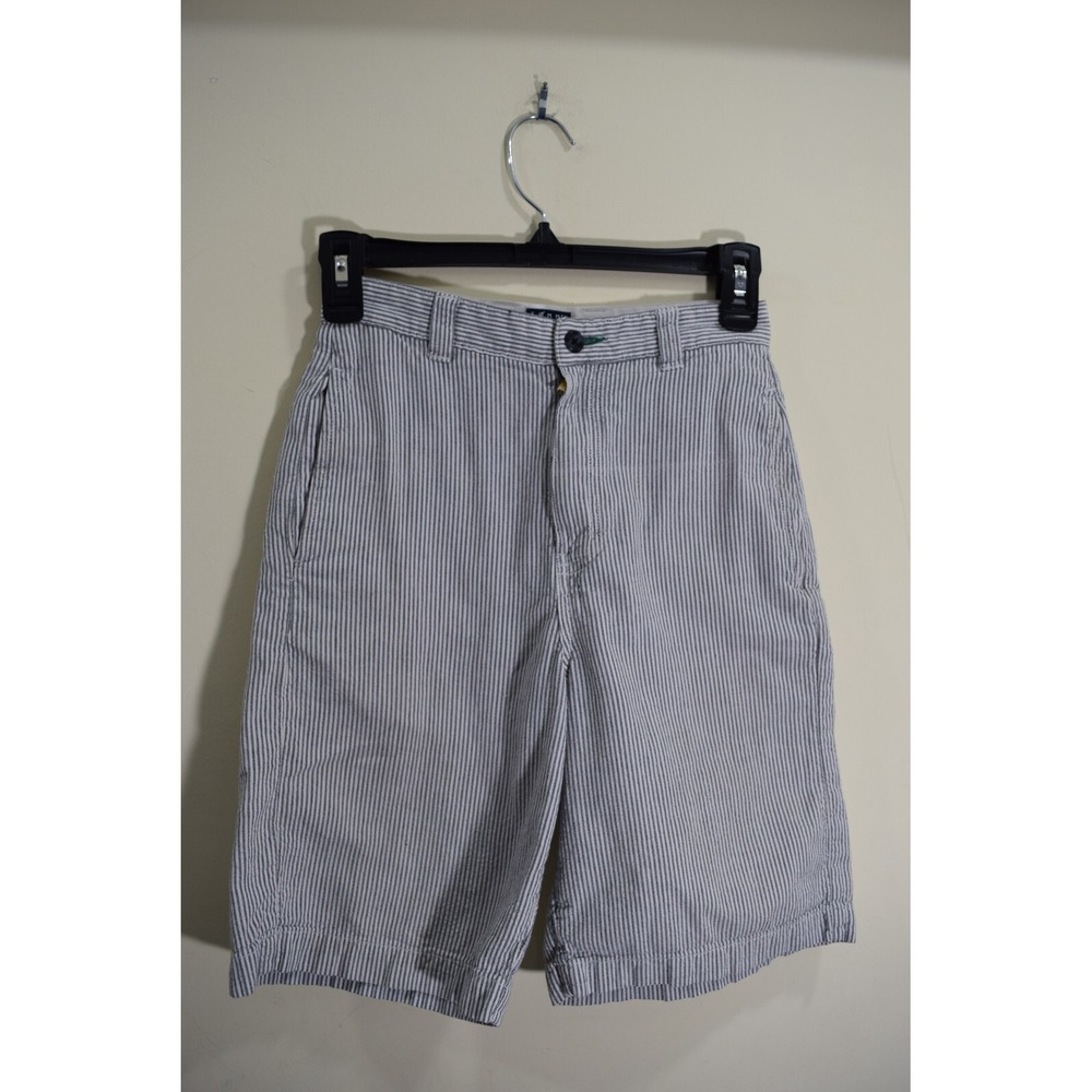 Tommy Hilfiger Logo‎ BOYS 10 Black White Pin HICKORY Stripe Shorts 24x9 B488